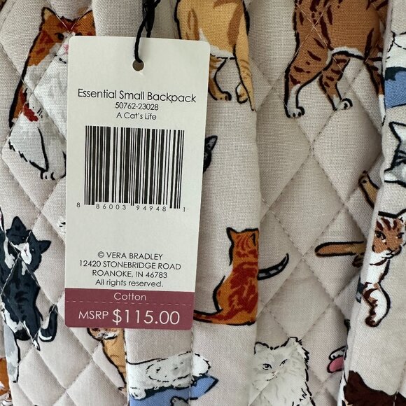 VERA BRADLEY A CAT'S LIFE SMALL BACKPACK:NWT CATS - Picture 10 of 16